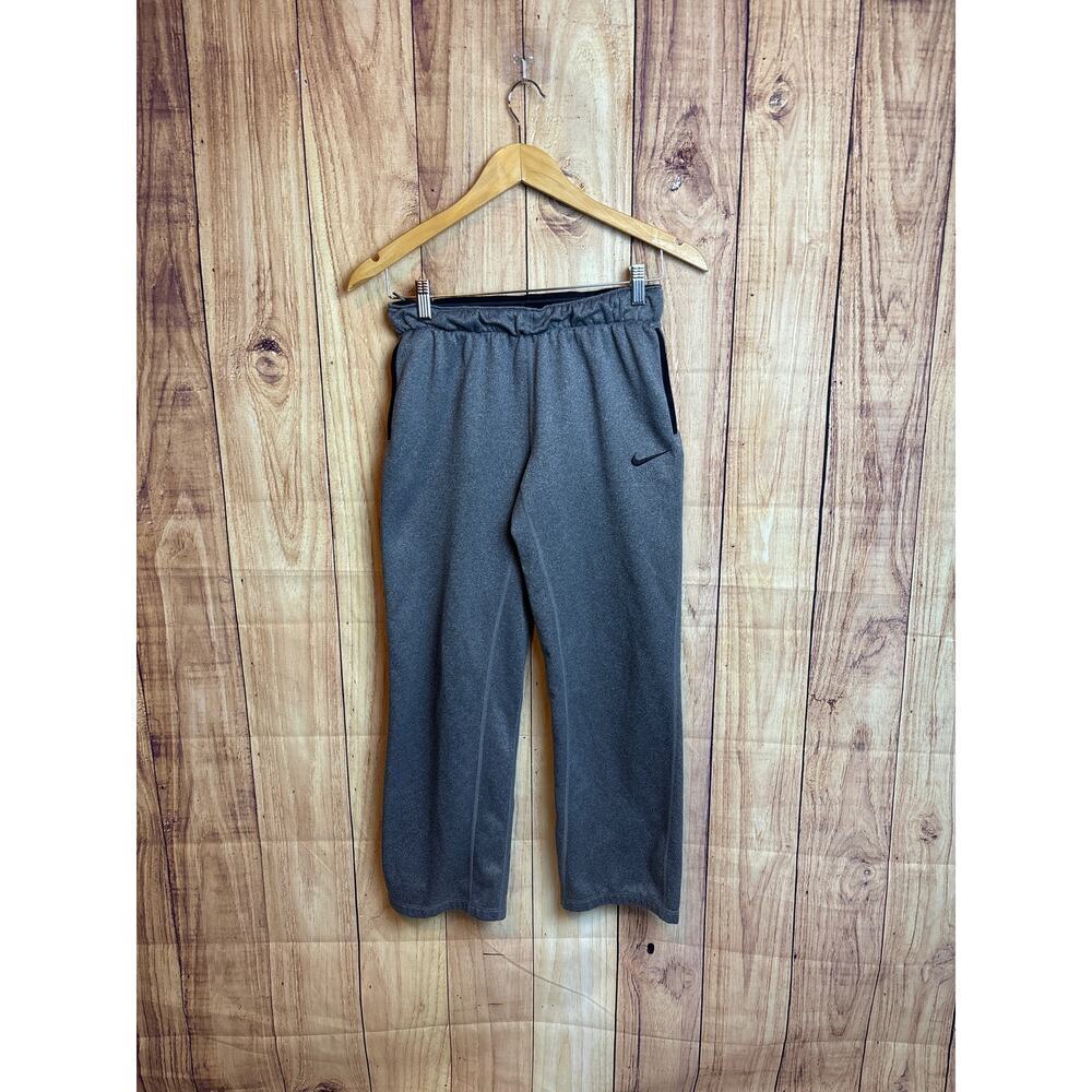 Nike Boy's Straight Leg Athletic Pants Drawstring Waist Pockets Gray Size L